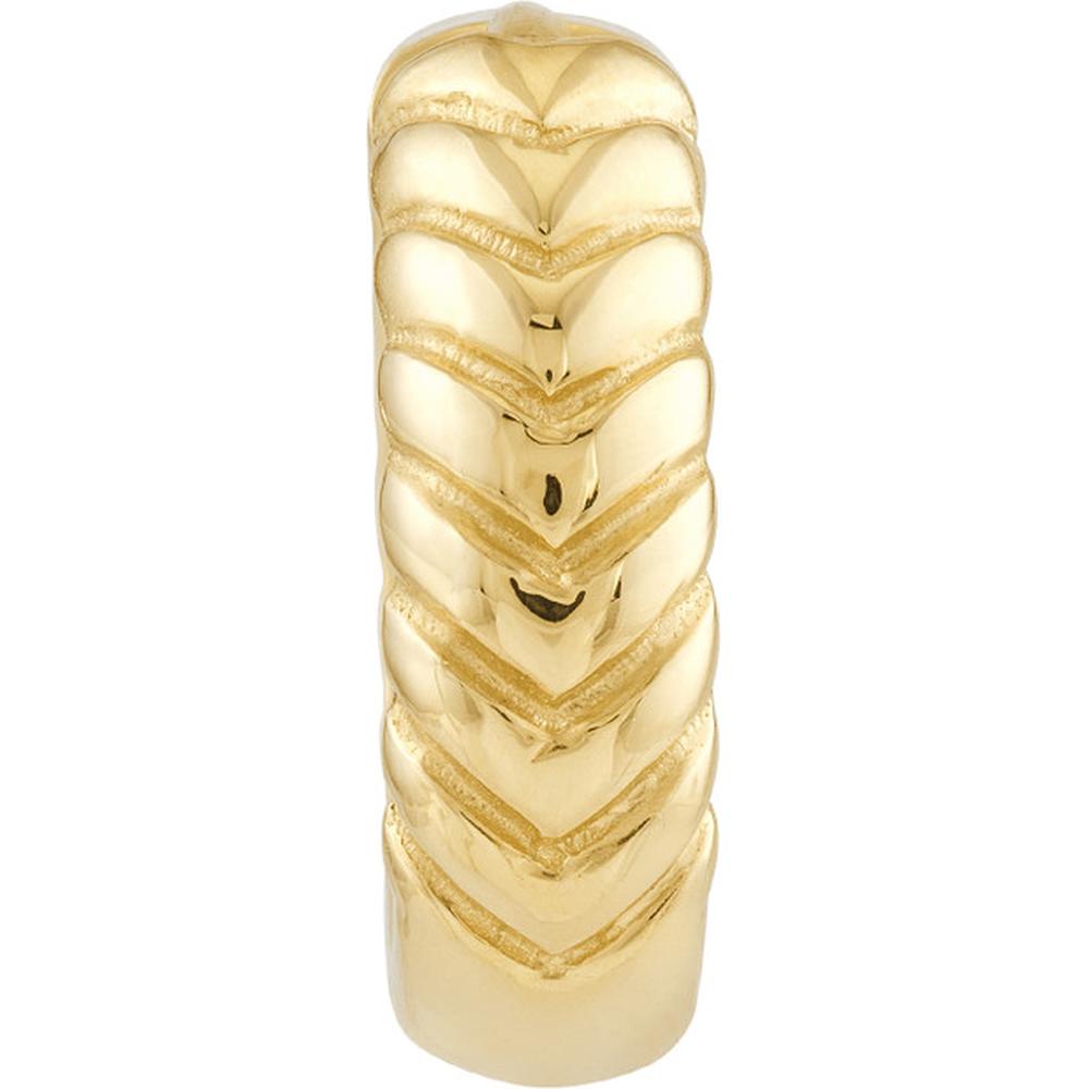 Olas d'Oro - 14K Yellow Gold Chevron Twisted Hinge Hoop Earrings - 2.37 Grams