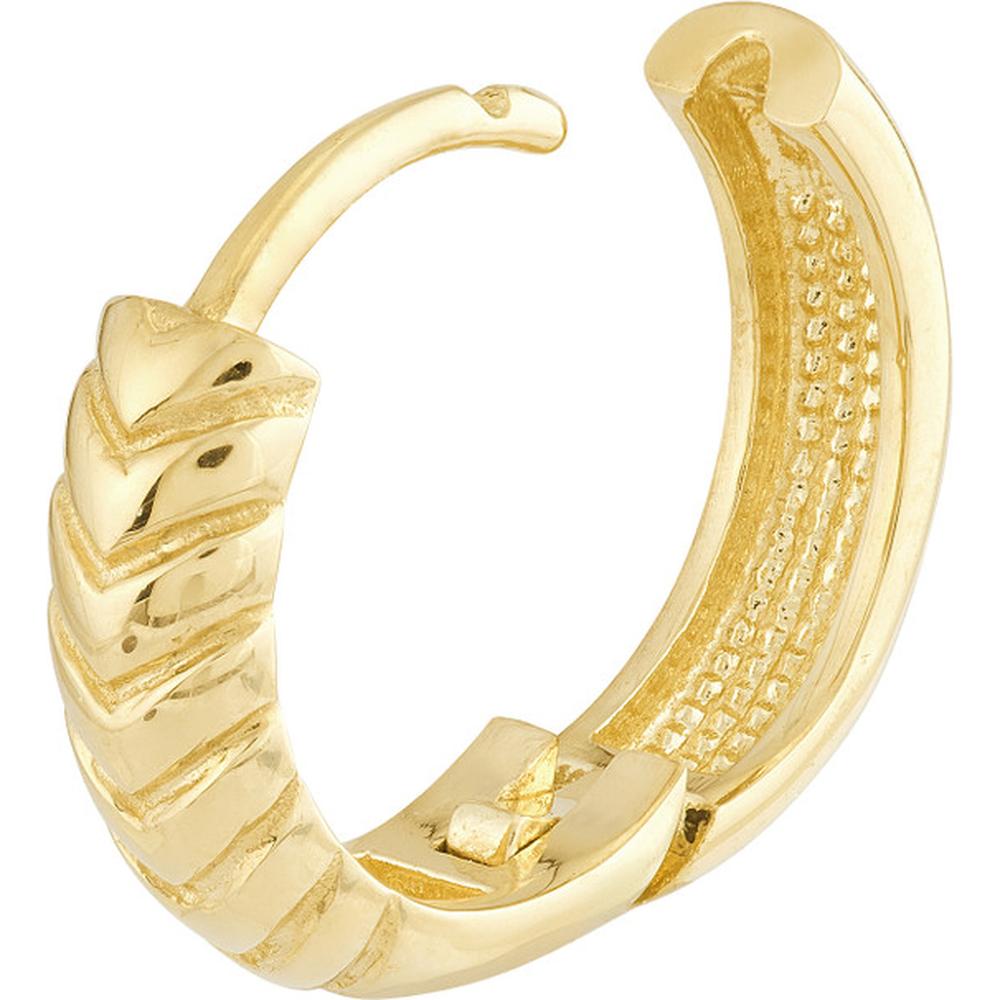 Olas d'Oro - 14K Yellow Gold Chevron Twisted Hinge Hoop Earrings - 2.37 Grams