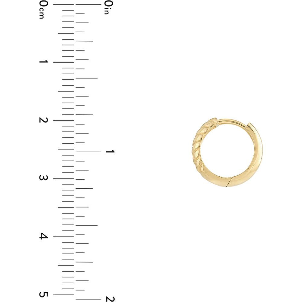 Olas d'Oro - 14K Yellow Gold Chevron Twisted Hinge Hoop Earrings - 2.37 Grams