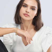 Olas d'Oro - 14K Yellow Gold Chunky Oval Pinched Link Bracelet - 13.74 Grams