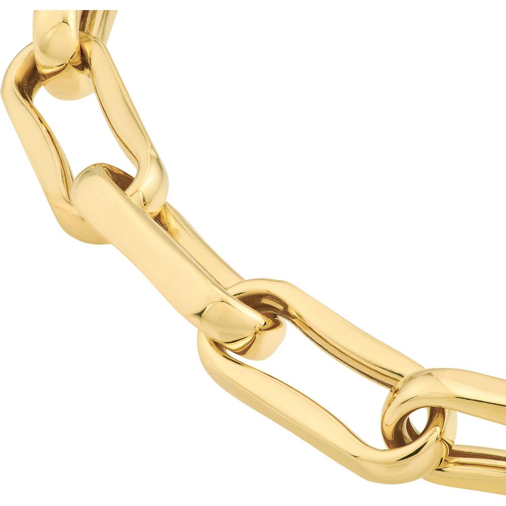 Olas d'Oro - 14K Yellow Gold Chunky Oval Pinched Link Bracelet - 13.74 Grams