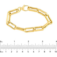 Olas d'Oro - 14K Yellow Gold Chunky Oval Pinched Link Bracelet - 13.74 Grams