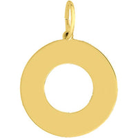 Olas d'Oro - 14K Yellow Gold Circle Cutout Engravable Charm - 18mm