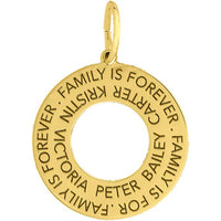 Olas d'Oro - 14K Yellow Gold Circle Cutout Engravable Charm - 18mm