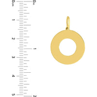 Olas d'Oro - 14K Yellow Gold Circle Cutout Engravable Charm - 18mm