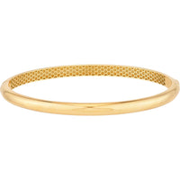 Olas d'Oro - 14K Yellow Gold Classic Dome Bangle with Hinge Closure - 11.66g Average Weight