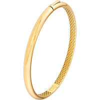 Olas d'Oro - 14K Yellow Gold Classic Dome Bangle with Hinge Closure - 11.66g Average Weight