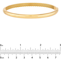 Olas d'Oro - 14K Yellow Gold Classic Dome Bangle with Hinge Closure - 11.66g Average Weight