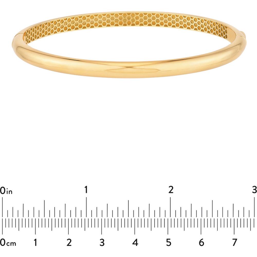 Olas d'Oro - 14K Yellow Gold Classic Dome Bangle with Hinge Closure - 11.66g Average Weight
