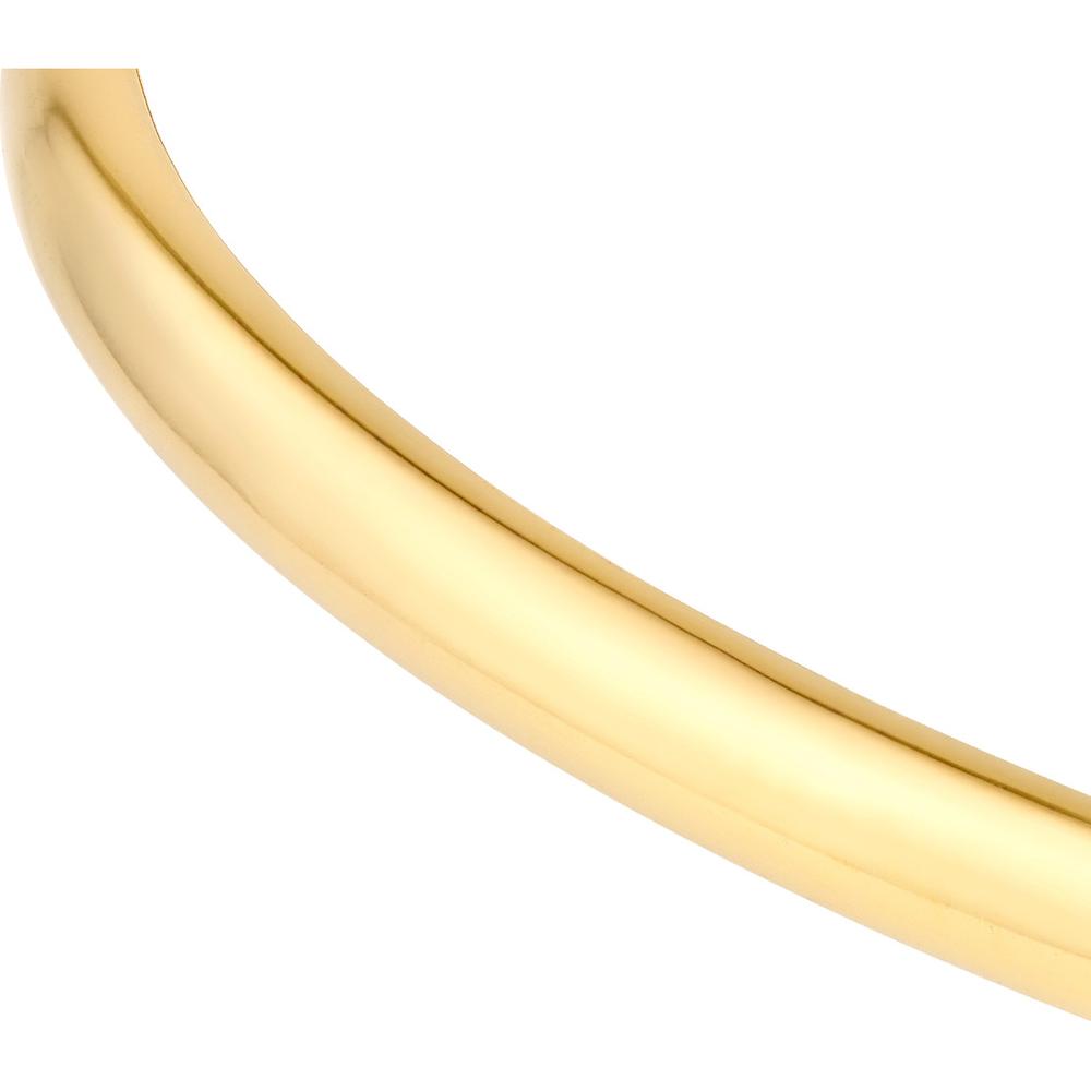 Olas d'Oro - 14K Yellow Gold Classic Thin Dome Bangle with Hinge Closure - 5.40 Grams Weight