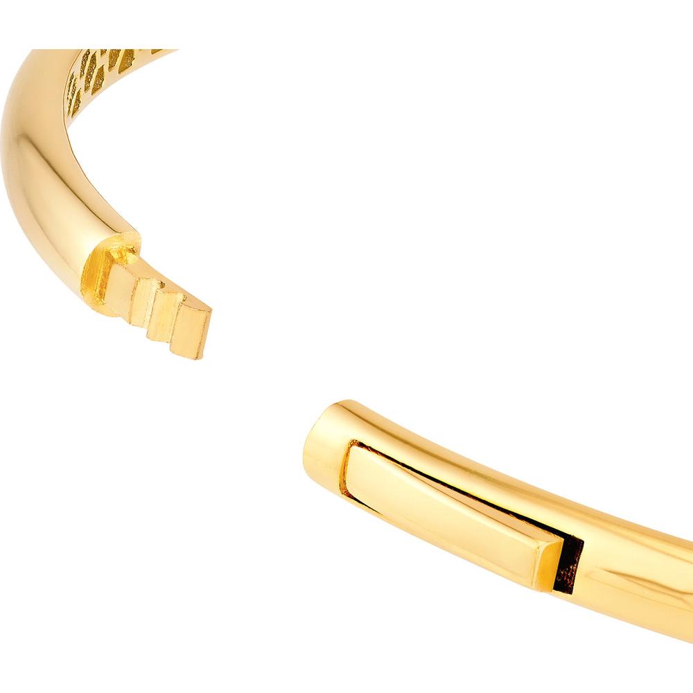 Olas d'Oro - 14K Yellow Gold Classic Thin Dome Bangle with Hinge Closure - 5.40 Grams Weight