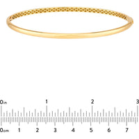 Olas d'Oro - 14K Yellow Gold Classic Thin Dome Bangle with Hinge Closure - 5.40 Grams Weight