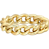 Olas d'Oro - 14K Yellow Gold Concave Open Curb Ring - Size 6