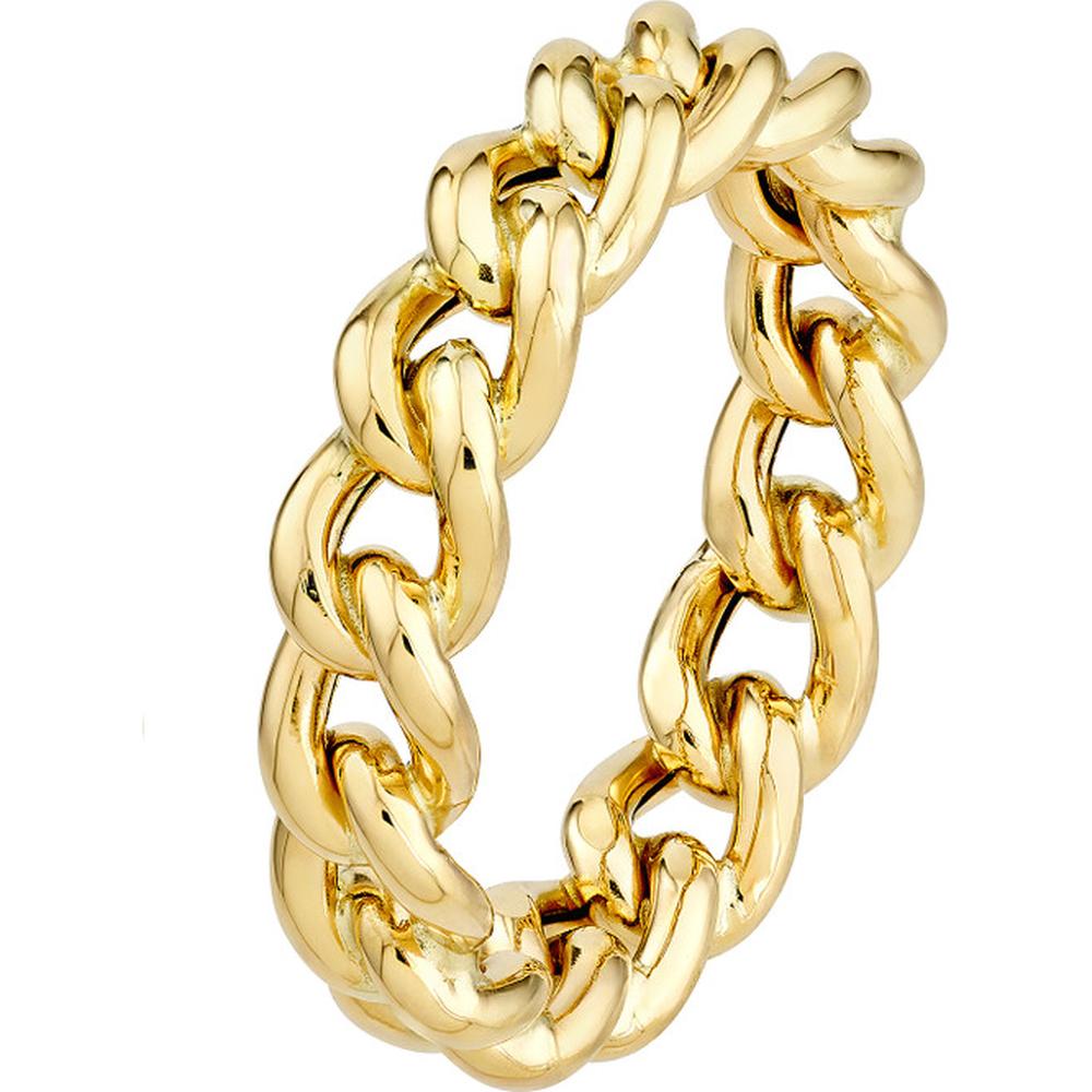 Olas d'Oro - 14K Yellow Gold Concave Open Curb Ring - Size 7