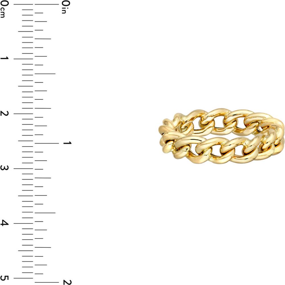 Olas d'Oro - 14K Yellow Gold Concave Open Curb Ring - Size 7