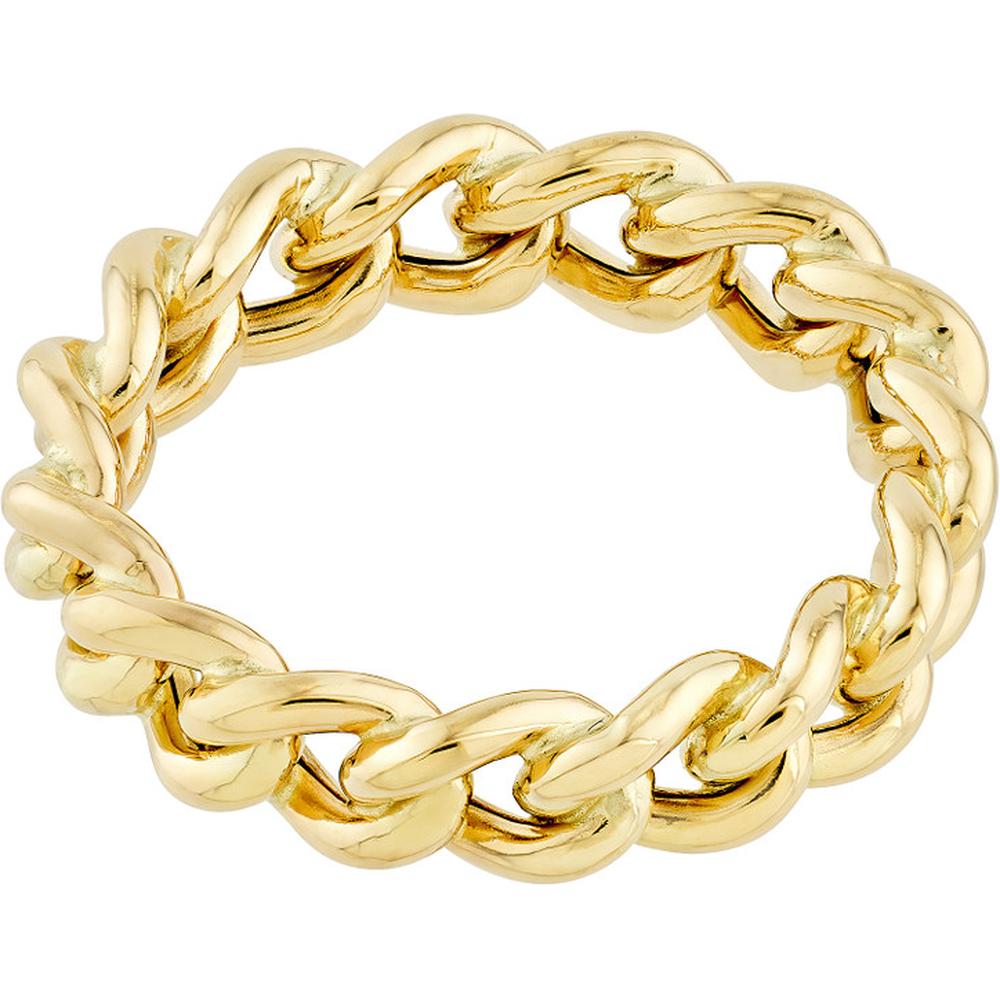 Olas d'Oro - 14K Yellow Gold Concave Open Curb Ring - Size 8