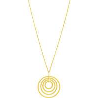 Olas d'Oro - 14K Yellow Gold Concentric Circle Pendant Necklace with 2" Extender