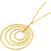 Olas d'Oro - 14K Yellow Gold Concentric Circle Pendant Necklace with 2" Extender