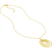Olas d'Oro - 14K Yellow Gold Concentric Circle Pendant Necklace with 2" Extender