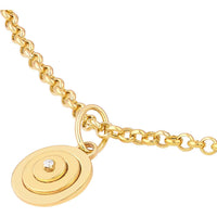 Olas d'Oro - 14K Yellow Gold Concentric Circle Pendant with 1.5pt Diamond