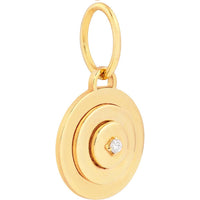 Olas d'Oro - 14K Yellow Gold Concentric Circle Pendant with 1.5pt Diamond