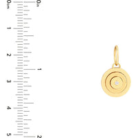 Olas d'Oro - 14K Yellow Gold Concentric Circle Pendant with 1.5pt Diamond