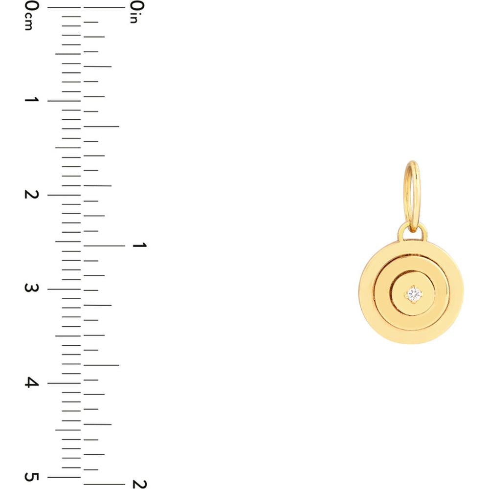 Olas d'Oro - 14K Yellow Gold Concentric Circle Pendant with 1.5pt Diamond
