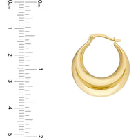 Olas d'Oro - 14K Yellow Gold Crescent Hoop Earrings with Hinge Back Closure