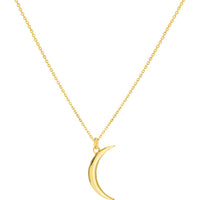 Olas d'Oro - 14K Yellow Gold Crescent Moon Pendant Necklace