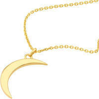 Olas d'Oro - 14K Yellow Gold Crescent Moon Pendant Necklace