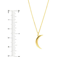 Olas d'Oro - 14K Yellow Gold Crescent Moon Pendant Necklace