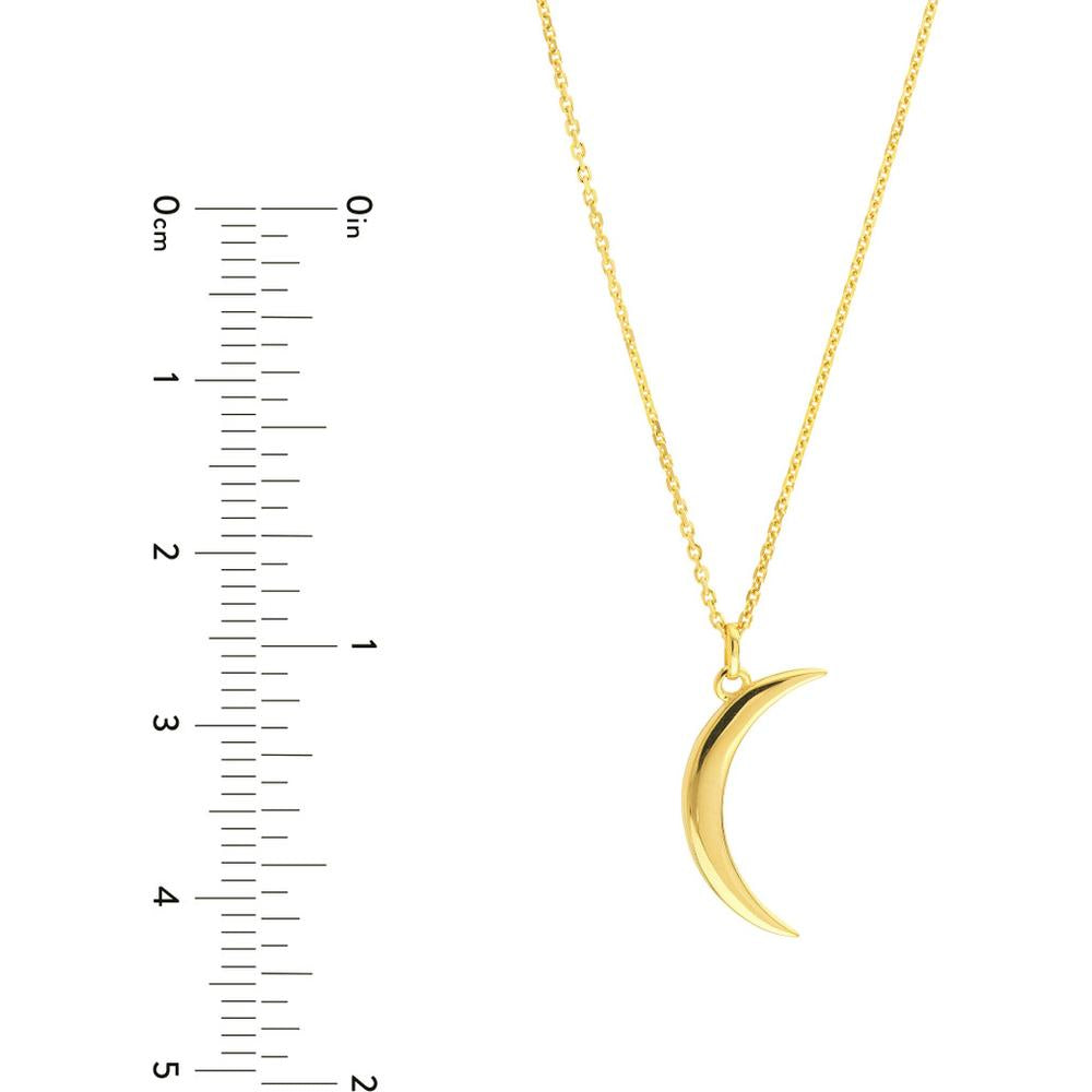 Olas d'Oro - 14K Yellow Gold Crescent Moon Pendant Necklace