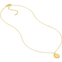Olas d'Oro - 14K Yellow Gold Cross Cutout Beaded Medallion Necklace - 12mm Disc