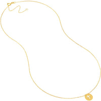 Olas d'Oro - 14K Yellow Gold Cross Cutout Mini Disc Pendant Necklace - 1.09 Grams Total Weight