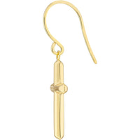Olas d'Oro - 14K Yellow Gold Cross Dangle Earrings with Fish Hook Closure 1.55 Grams Total Weight