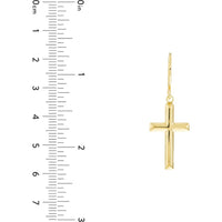 Olas d'Oro - 14K Yellow Gold Cross Dangle Earrings with Fish Hook Closure 1.55 Grams Total Weight