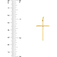 Olas d'Oro - 14K Yellow Gold Cross Pendant with 1pt Diamond
