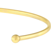 Olas d'Oro - 14K Yellow Gold Cuff Bangle with Beaded Ends - 1.74 Grams Weight
