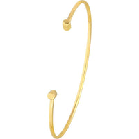 Olas d'Oro - 14K Yellow Gold Cuff Bangle with Round Ends - Adjustable Fit
