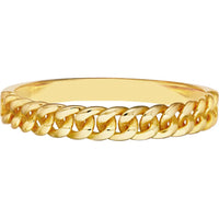 Olas d'Oro - 14K Yellow Gold Curb Chain Design Ring - Size 8 - 1.50 Grams