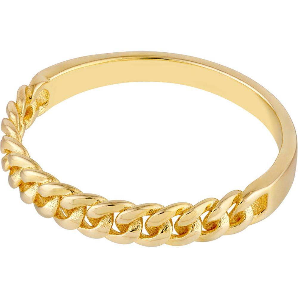 Olas d'Oro - 14K Yellow Gold Curb Chain Design Ring - Size 8 - 1.50 Grams