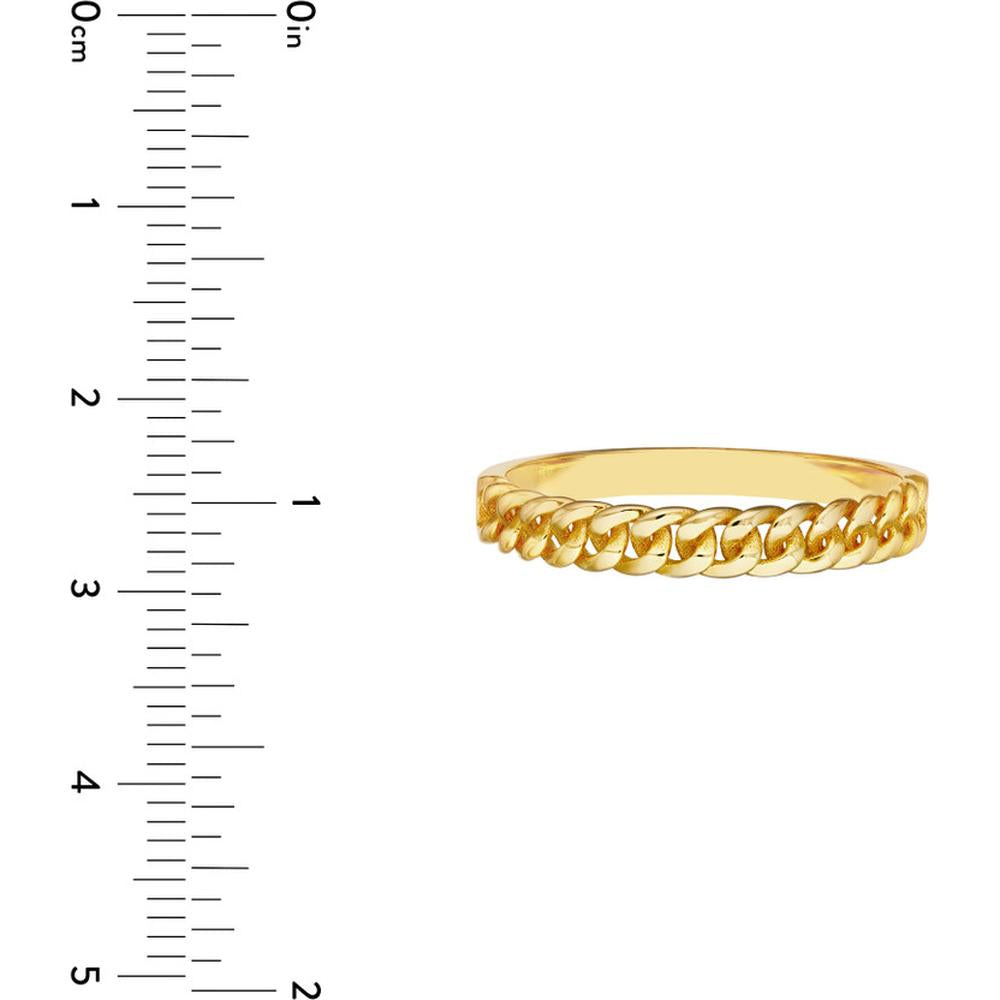 Olas d'Oro - 14K Yellow Gold Curb Chain Design Ring - Size 8 - 1.50 Grams