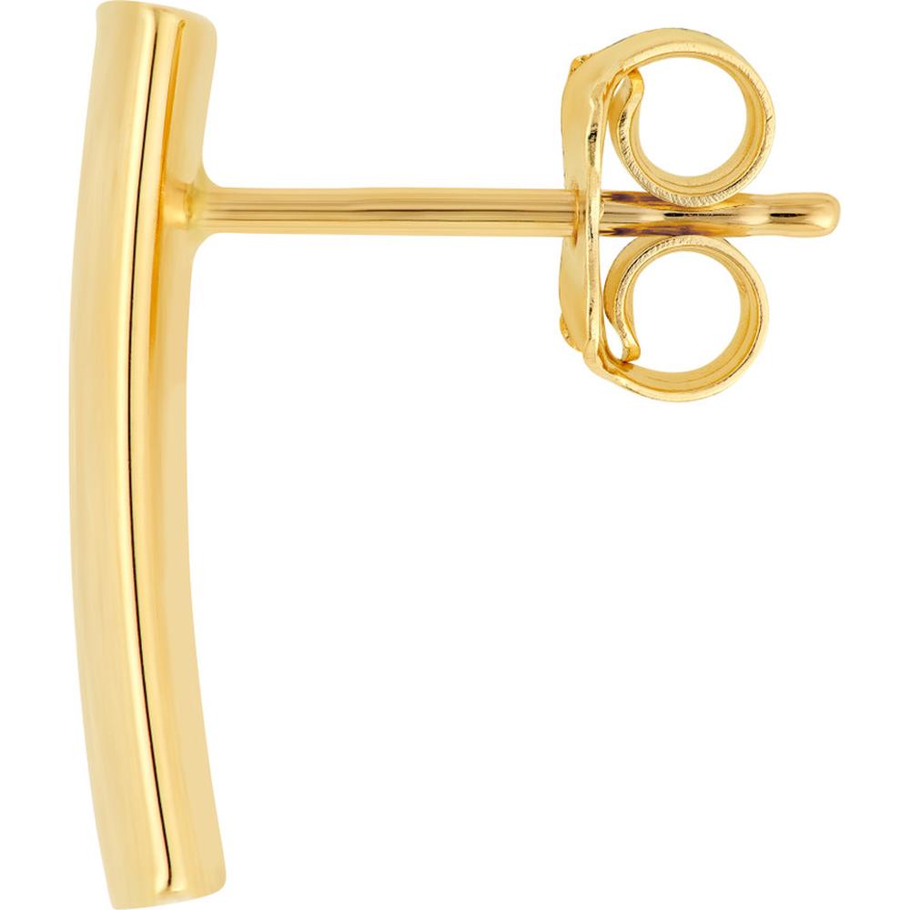 Olas d'Oro - 14K Yellow Gold Curved Bar Stud Earrings - 1.30 Grams Total Weight