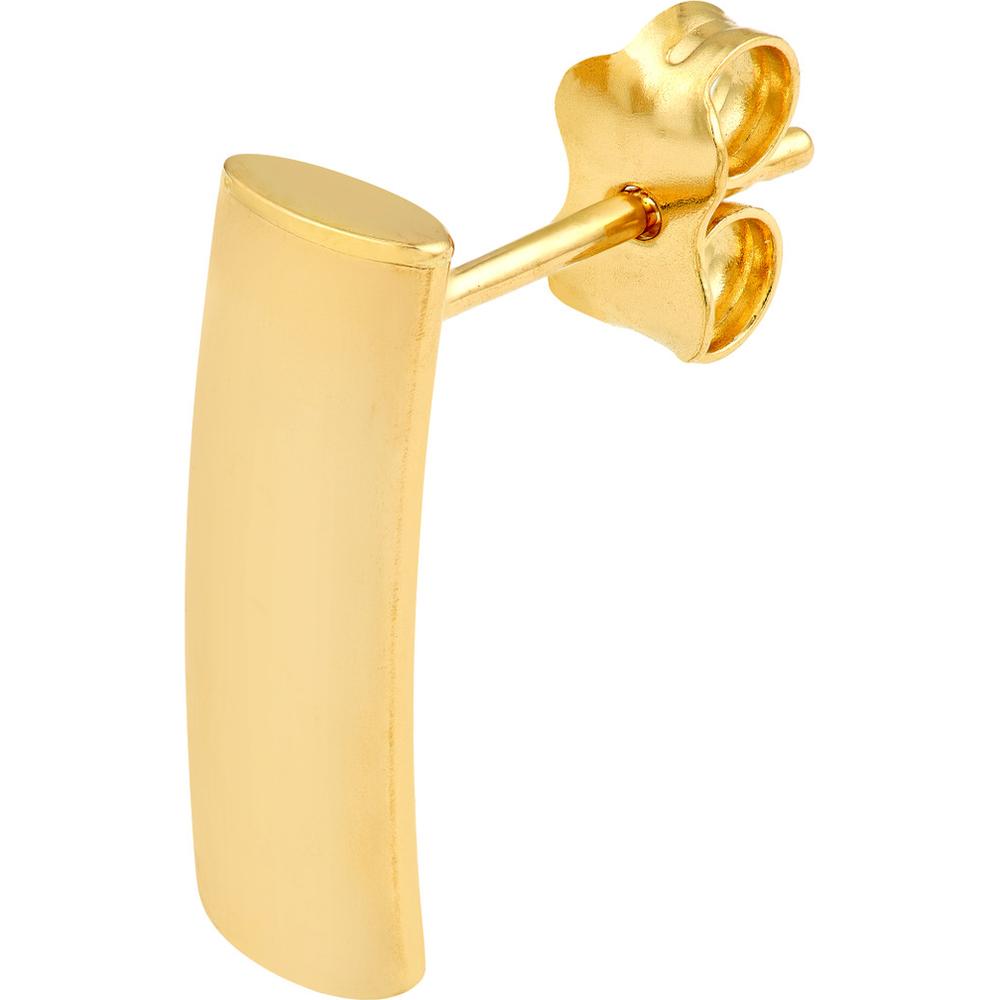 Olas d'Oro - 14K Yellow Gold Curved Bar Stud Earrings
