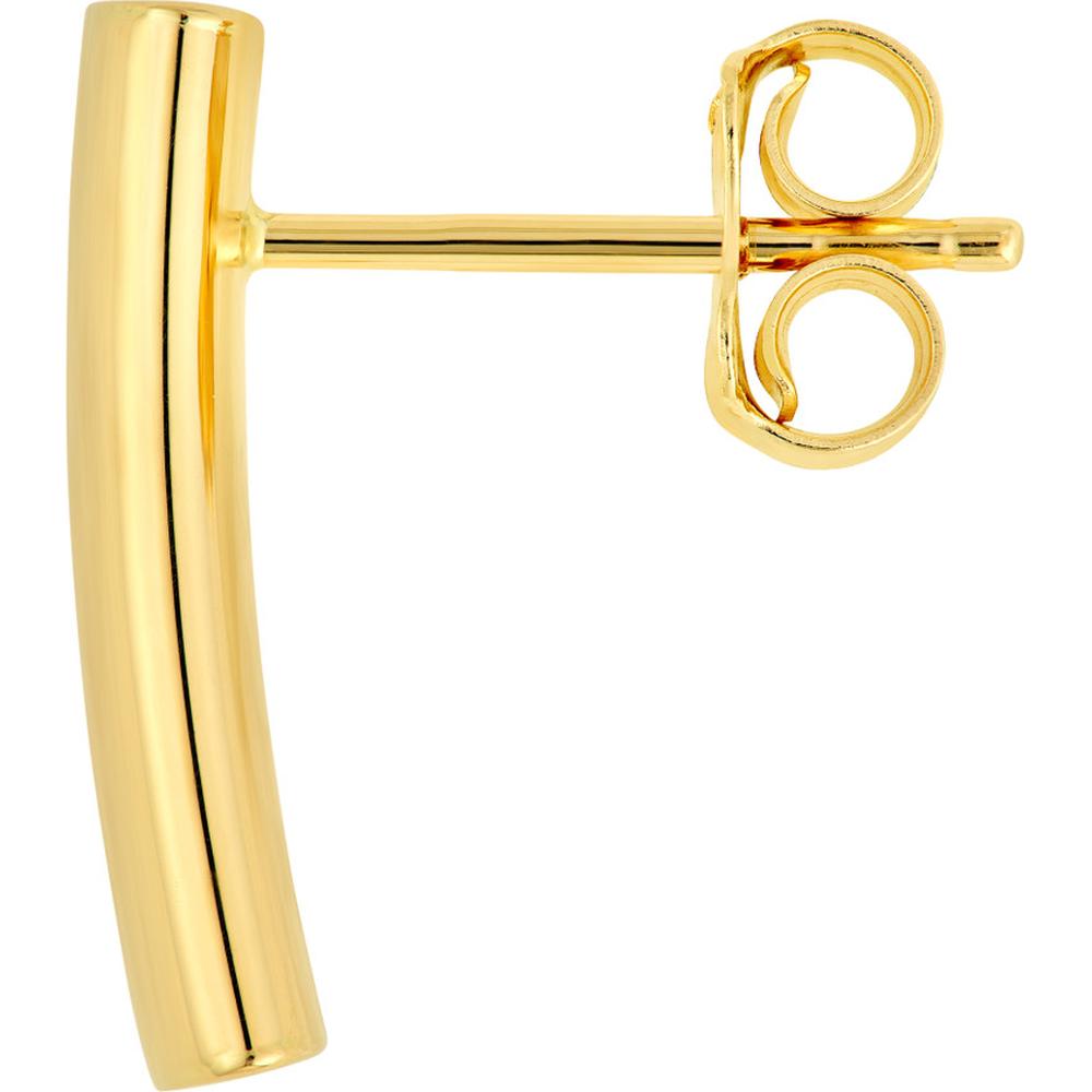 Olas d'Oro - 14K Yellow Gold Curved Bar Stud Earrings