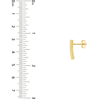 Olas d'Oro - 14K Yellow Gold Curved Bar Stud Earrings