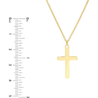 Olas d'Oro - 14K Yellow Gold Curved Cross Adjustable Necklace - Faith Symbol Jewelry
