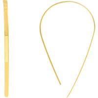 Olas d'Oro - 14K Yellow Gold Curved Flat Wire Earrings - Elegant Minimalist Design