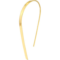 Olas d'Oro - 14K Yellow Gold Curved Flat Wire Earrings - Elegant Minimalist Design