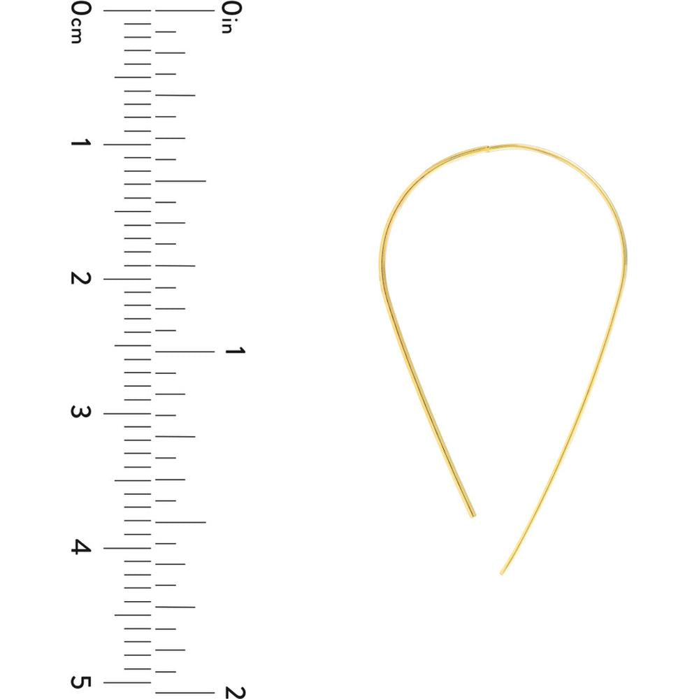 Olas d'Oro - 14K Yellow Gold Curved Flat Wire Earrings - Elegant Minimalist Design